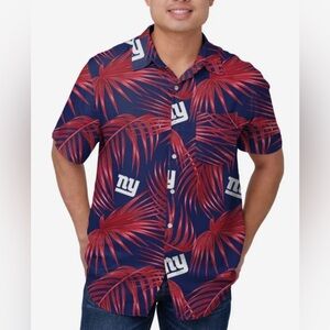 NWT FOCO New York Giants NFL Mens Hawaiian Button Up Shirt